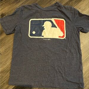 MLB Logo Kids Baseball Tee - Navy and Red